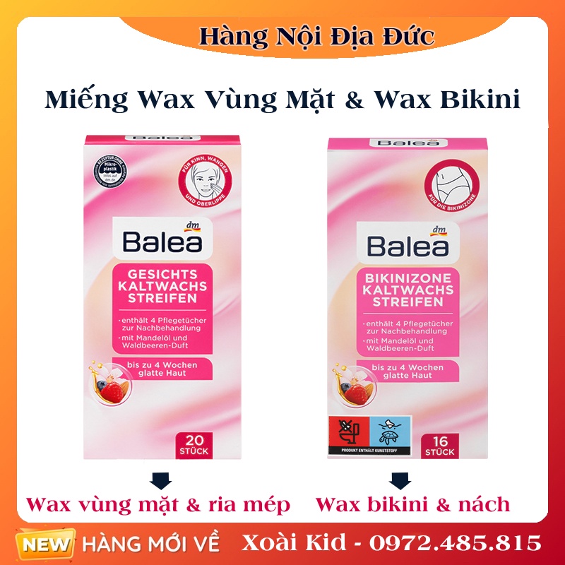 Miếng tẩy ria mép, lông mặt, lông mày, bikini Balea của Đức - Date mới Đủ Bill (Shop có che tên SP)