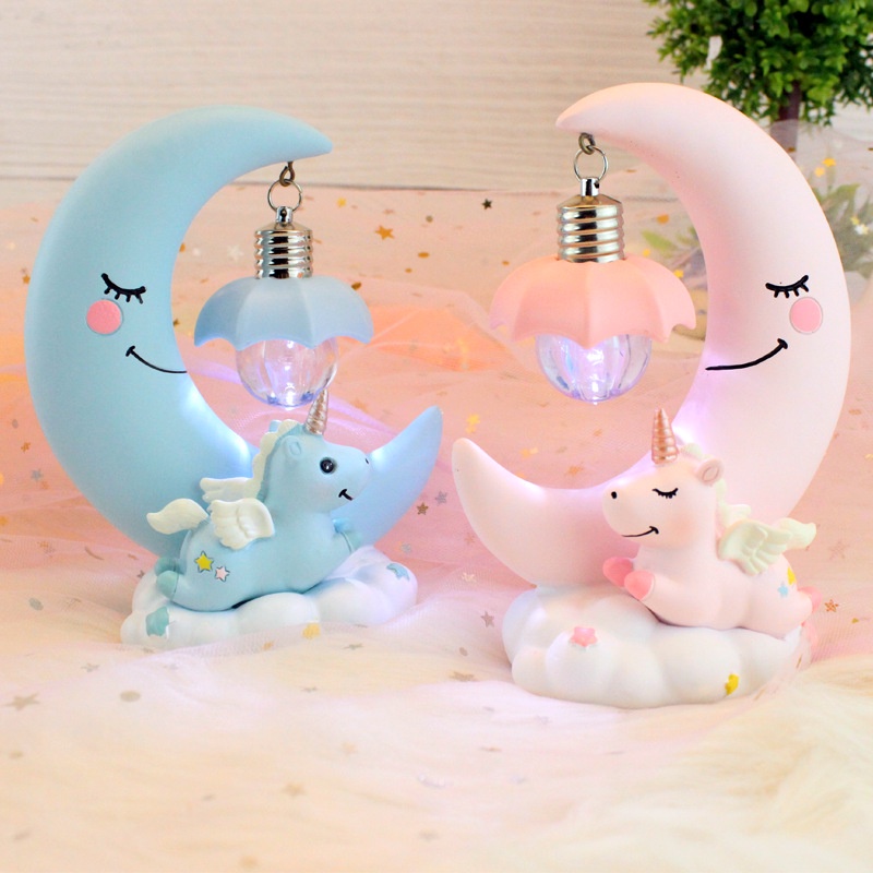 Đèn Ngủ LED Hình Kỳ Lân Dễ Thương Dùng Trang Trí Làm Quà Tặng Sinh Nhật Cho Bé Gái