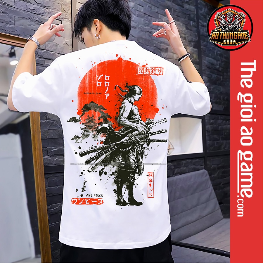 Áo one piece zoro nam nữ Áo thun one piece zoro trắng form rộng unisex cotton co giãn thoáng mát TGAG 01