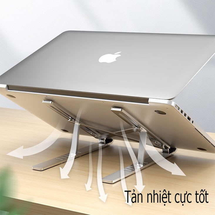 Giá đỡ LAPTOP, MACBOOK, IPAD bằng hợp kim không gỉ có thể điều chỉnh được độ cao, đế tản nhiệt laptop, đế kê laptop nhôm