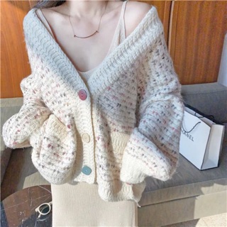 Áo khoác cardigan (có bán cả set áo+váy len 2 dây)