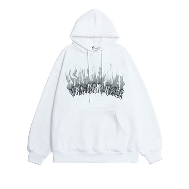 ARTANNIE Ready Stock- Áo khoác nữ mùa thu Plus nhung Phong cách giản dị Hip Hop Flame Letter Couple Hoodie | BigBuy360 - bigbuy360.vn