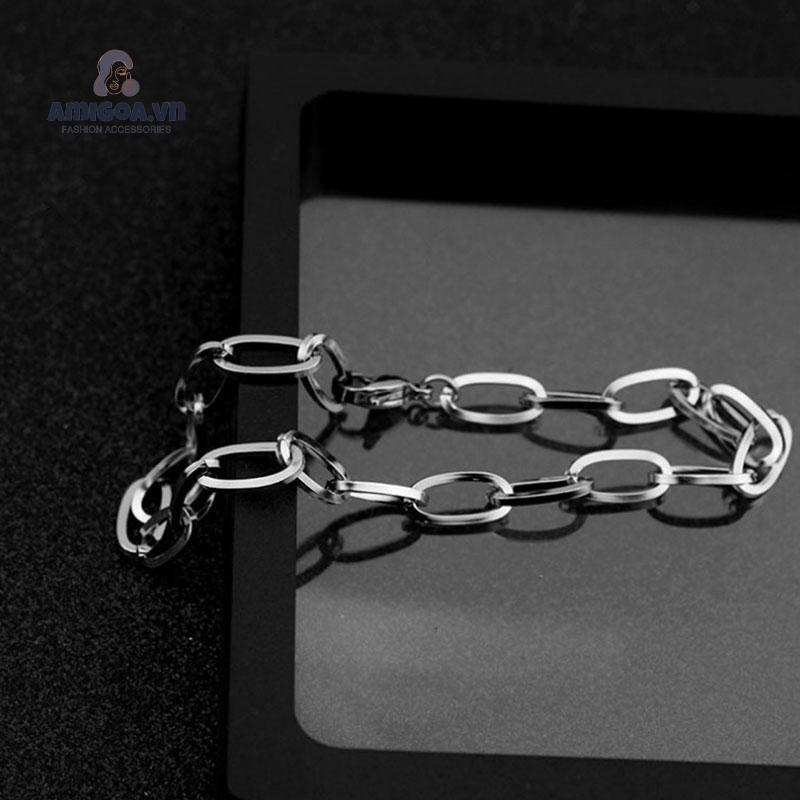 Vòng Tay Thiết Kế Mắt Xích Đơn Giản Thời Trang Cho Nam Và Nữ