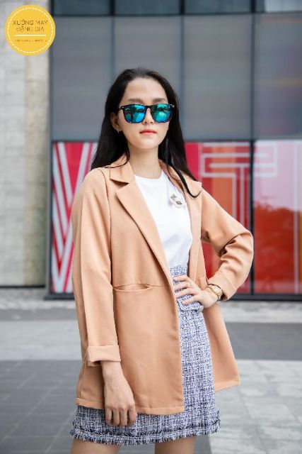 Áo khoác 2 lớp sang chảnh màu da ĐG4561