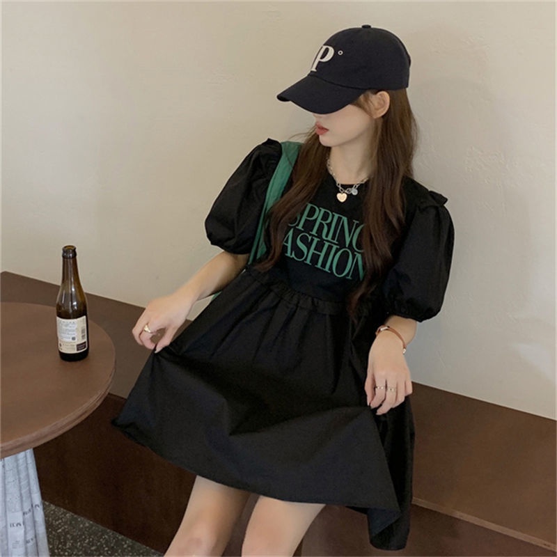 Đầm Búp Bê Tay Phồng Ngắn 2022 Thời Trang Hàn Quốc Cho Nữ