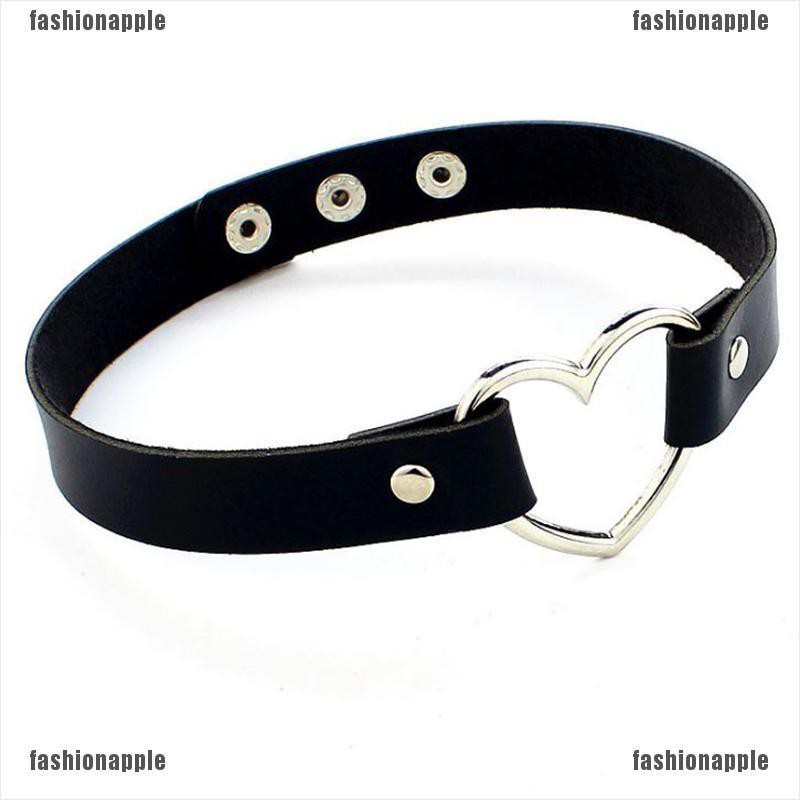 Vòng Cổ Choker Da PU Mặt Trái Tim Thời Trang Cho Nữ