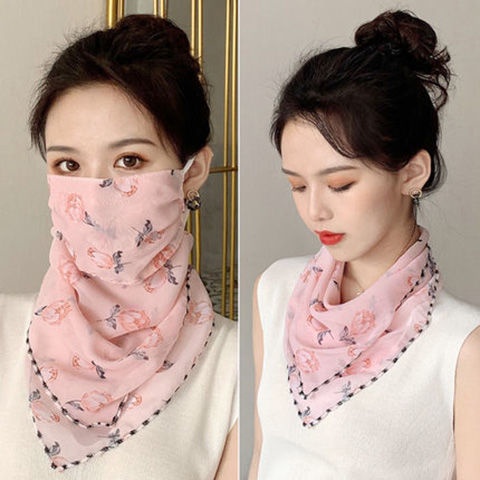 Khăn Choàng Cổ Chiffon 2022 Thoáng Khí Chống Bụi Cho Nữ