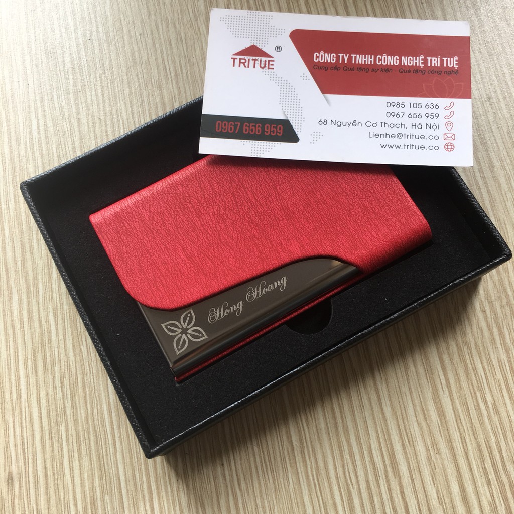 HỘP NAME CARD DA PU SIÊU ĐẸP GIÀNH CHO NỮ - VÍ ĐỰNG DANH THIẾP MÀU ĐỎ CHO NỮ