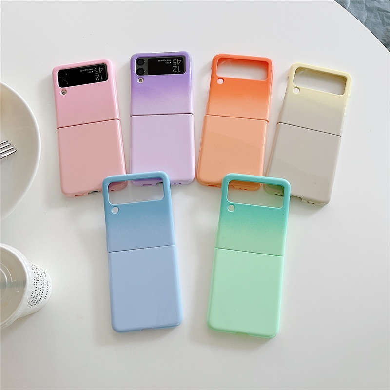 Ốp Điện Thoại PC Cứng Chống Sốc Màu Gradient Sáng Tạo Cho Samsung Galaxy Z Flip 3 5G