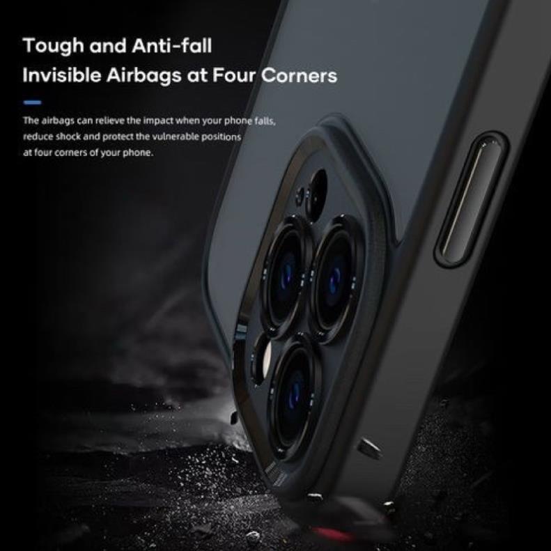[13 | 13 Pro |13 Pro Max ] Ốp lưng Iphone Rock nhám bảo vệ cụm camera chống vân tay viền màu chống sốc cực đẹp