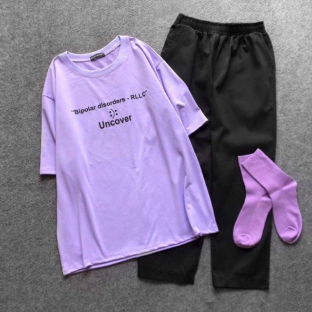 Áo Thun Unisex Tím Hottrend Cover U Hình Thật
