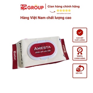 Combo 10 gói khăn ướt amesta chính hãng cao cấp không mùi kháng khuẩn 120 tờ mềm mịn