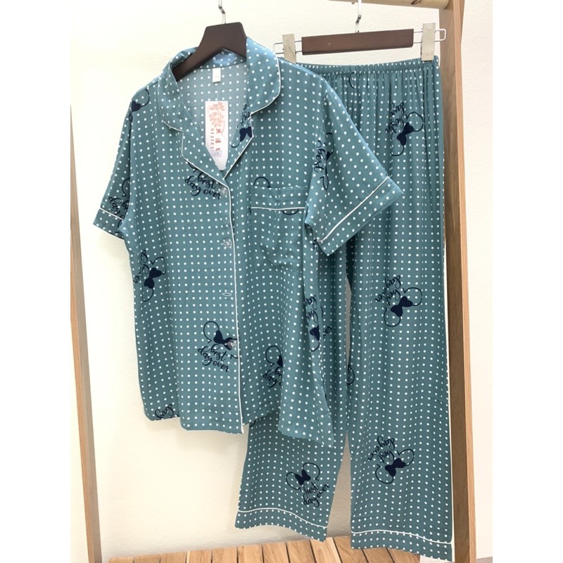 Pijama- Đồ Bộ Set Ngủ Vải Đũi Lụa Cao Cấp Sang Chảnh Áo Cộc Quần Dài CDDP01