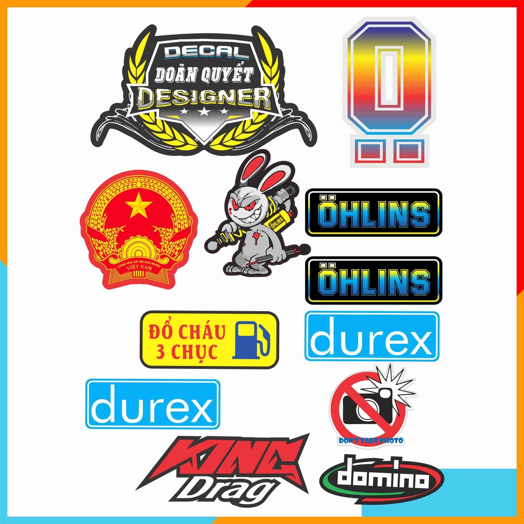 Logo dán xe - Sticker 3 lớp loại cao cấp - Tem dán xe, dán điện thoại, dán mũ bảo hiểm chống nước