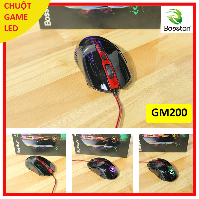 Chuột chuyên game LED RGB Bosston GM200 - Chuột dây hàng chính hãng