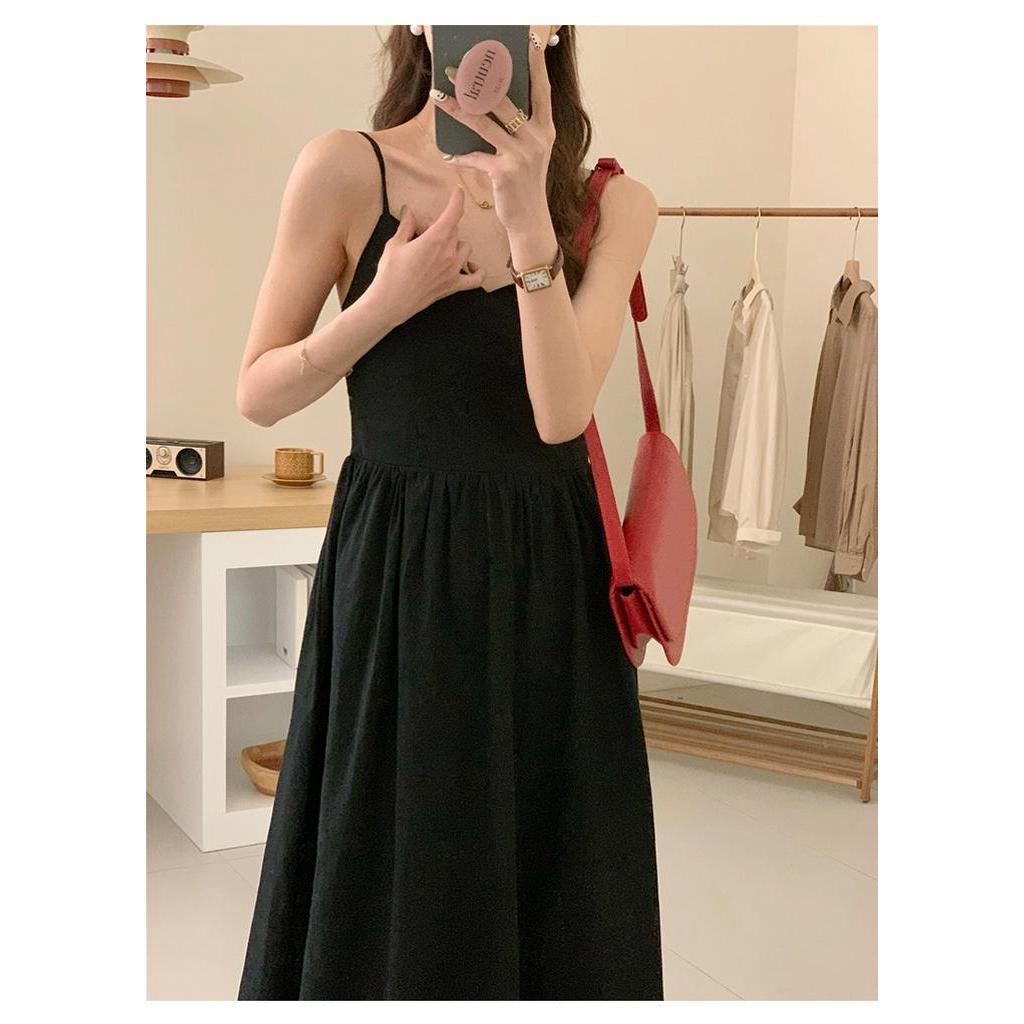 Đầm Dài Hai Dây Màu Đen 62441