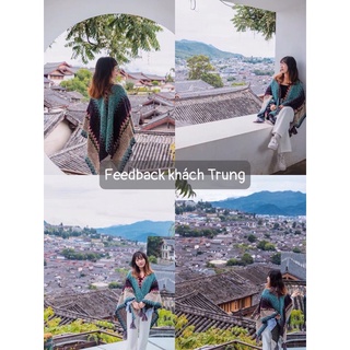 [ORDER] Áo len choàng hoạ tiết thổ cẩm boho (bohemian)