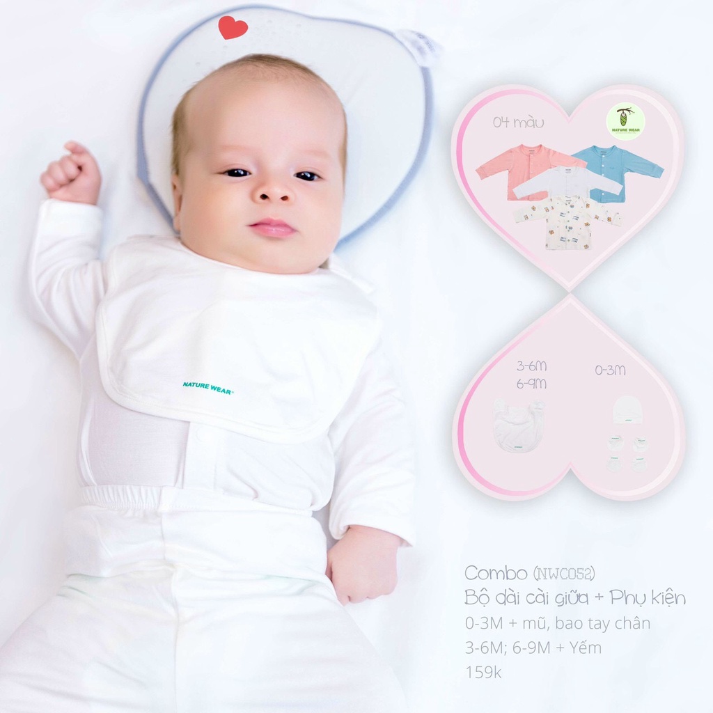 Set sơ sinh cài giữa Nature Wear