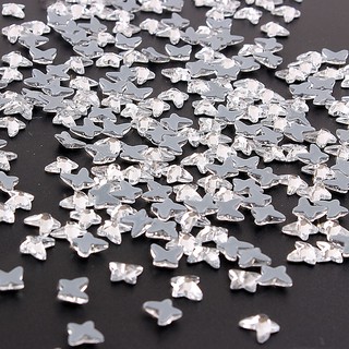 Hình Bướm Thủy Tinh Kim Cương Giả Strass Hotfix Đính Trang Trí Đám Cưới 6 * 5mm / 50 Chiếc