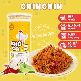 Khô gà bơ tỏi xé sợi cay 300g ChinChin, đồ ăn vặt Hà Nội vừa ngon vừa rẻ giao hoả tốc 1h