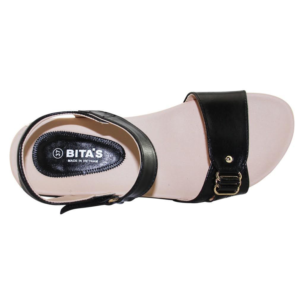 GIÀY SANDAL QUAI HẬU ĐẾ BẰNG NỮ BITA'S SYN.228 (ĐEN)