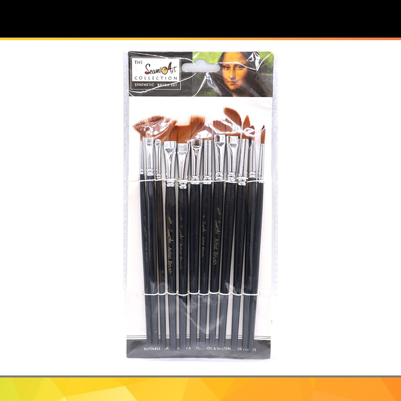Bộ 12 Cọ Vẽ Tranh SeamiArt Bằng Nylon Nhiều Kiểu Dáng