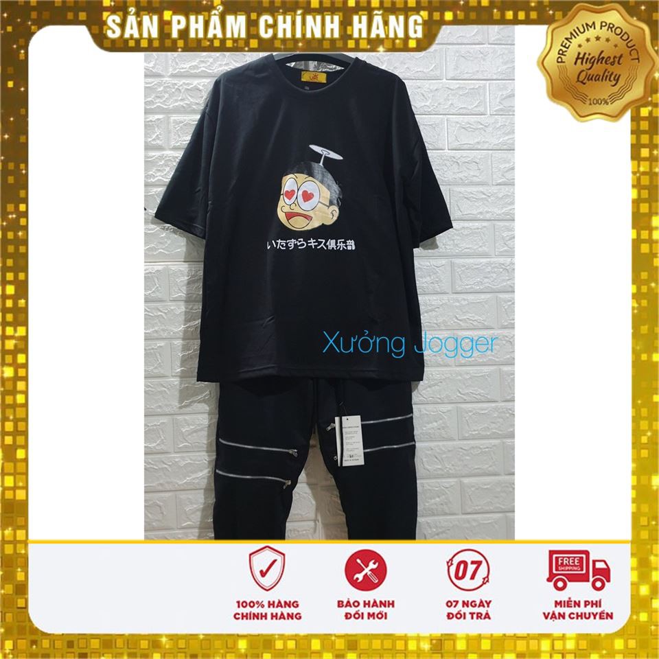 Set Quần Áo Trắng Đen Nobita Mặc Là Sang