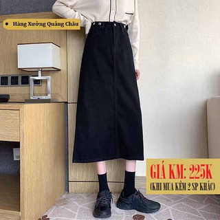 [Size XL] Chân váy jean dài Midi Ulzzang Quảng Châu VJD9