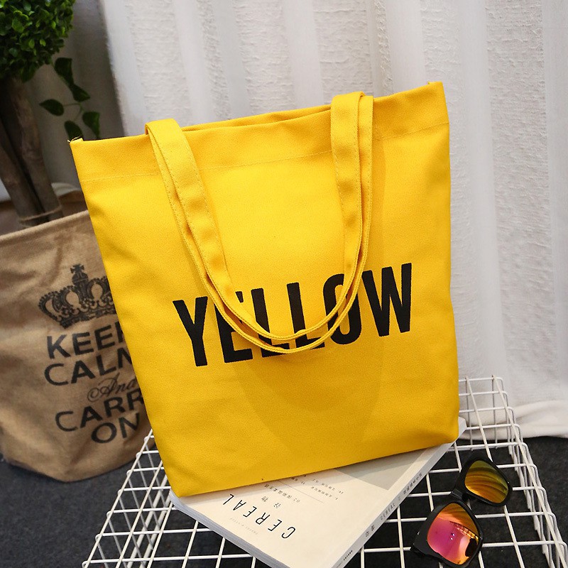 (SIÊU RẺ) TÚI VẢI TOTE BLACK WHITE SIZE TO ĐỰNG A4 TN77