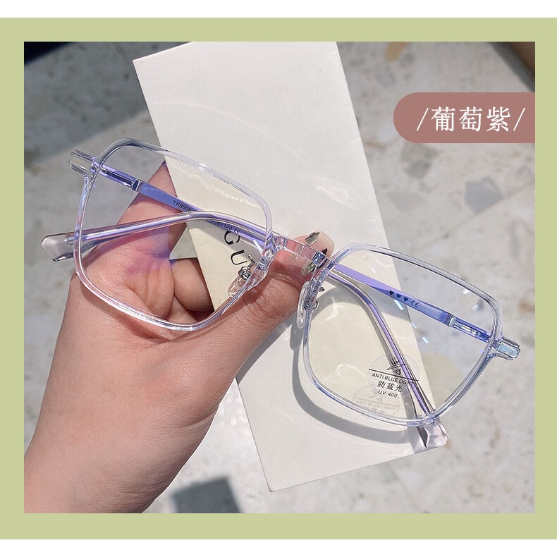 Kính Mát Gọng Vuông Oversized Chống Ánh Sáng Xanh Phong Cách Hàn Quốc Kèm Diopter - 0.5 Đến 600 Cho Nam Và Nữ