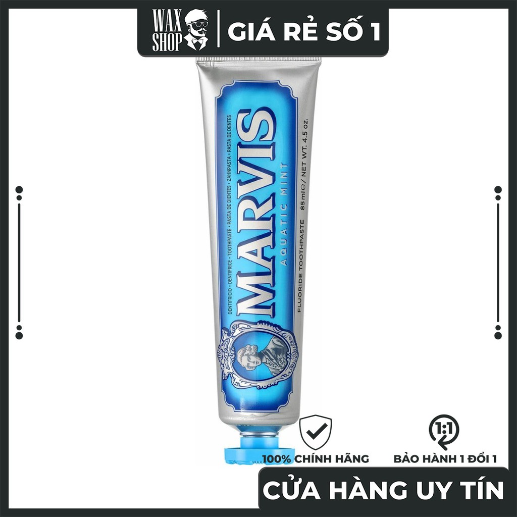 Kem Đánh Răng Aquatic Mint - Marvis (Italia)  [NỘI ĐỊA Ý]   Giúp Làm Trắng Răng, Đánh Bật Mảng Bám.