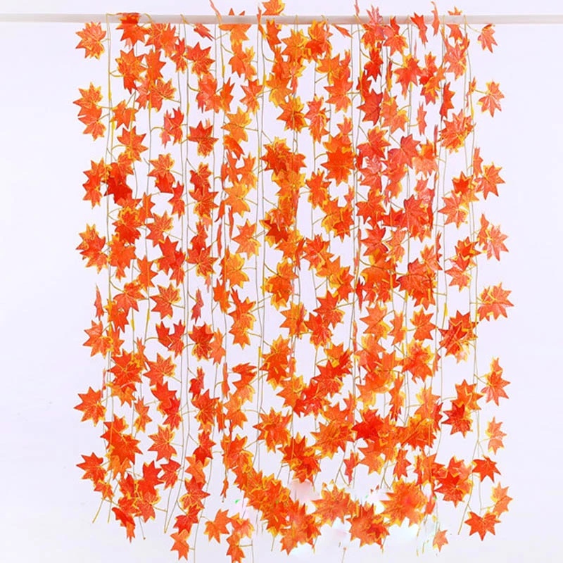 Dây Lá Phong Đỏ Nhân Tạo 2.4M Trang Trí Nội Thất