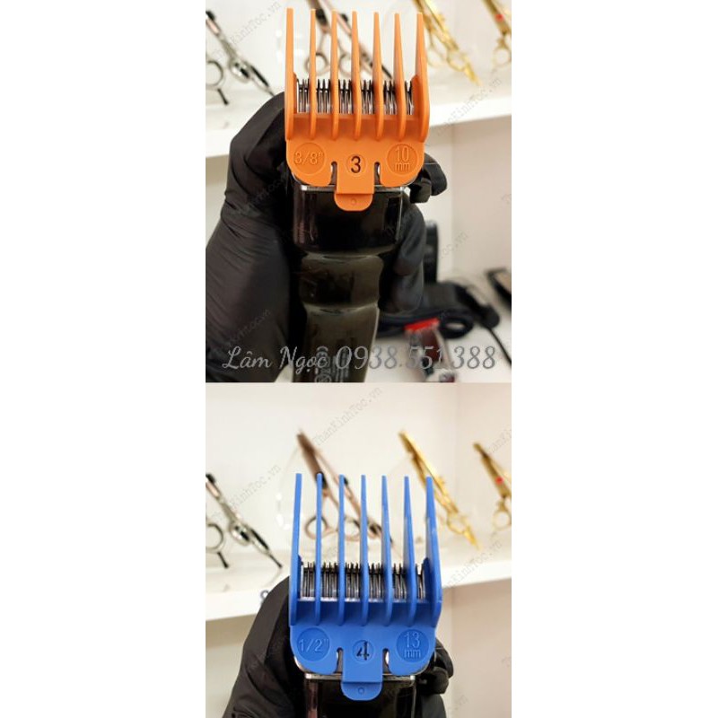 Bộ Cử Cỡ Ngàm Tông Đơ Lưỡi Nhựa Đa Năng 8 cái đủ size màu Cao Cấp Đa Năng