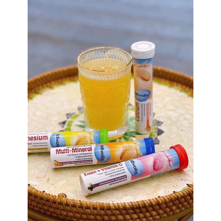 Hộp Viên Sủi Mivolis Vitamin C và các vị khác Hỗ trợ tăng cường hệ miễn dịch 20 Viên của ĐỨC