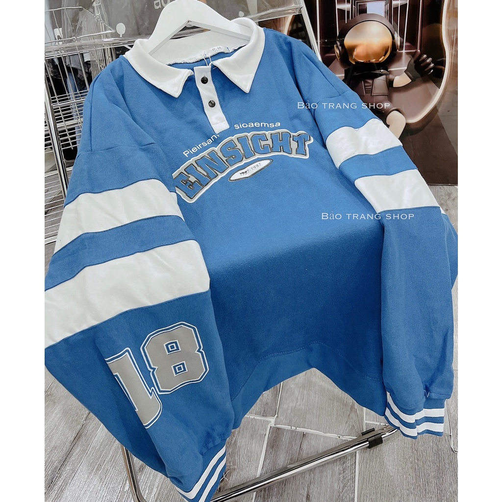 Áo Bo Tàu Polo Cổ Bẻ Chữ Hottrend 2022 Form Rộng Nam Nữ Unisex Kiểu Dáng Cá Tính Hàn Quốc Ulzzang