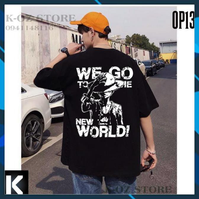 (SALE 50%) áo thun one piece OP13 OVERSIZE UNISEX ( Màu ĐEN)