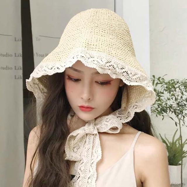 Mũ tai bèo viền ren thời trang mùa hè
