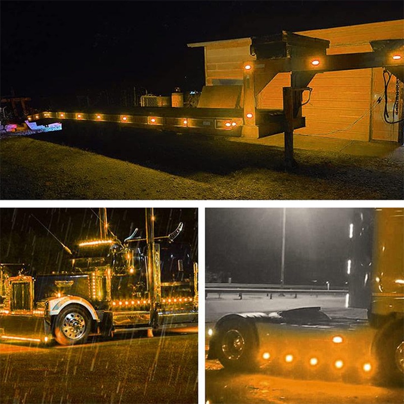 Đèn tín hiệu 6 bóng LED 12-24V chống nước cho xe hơi tùy chọn màu sắc