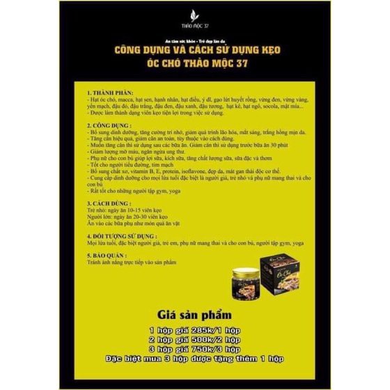 Kẹo Ngũ Cốc Óc Chó Plus Thảo Mộc 37