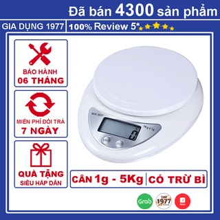 Cân tiểu ly Điện Tử - Cân tiểu li Thực Phẩm Cho Nhà Bếp Electronic Kitchen 5Kg kèm 2 viên pin AAA