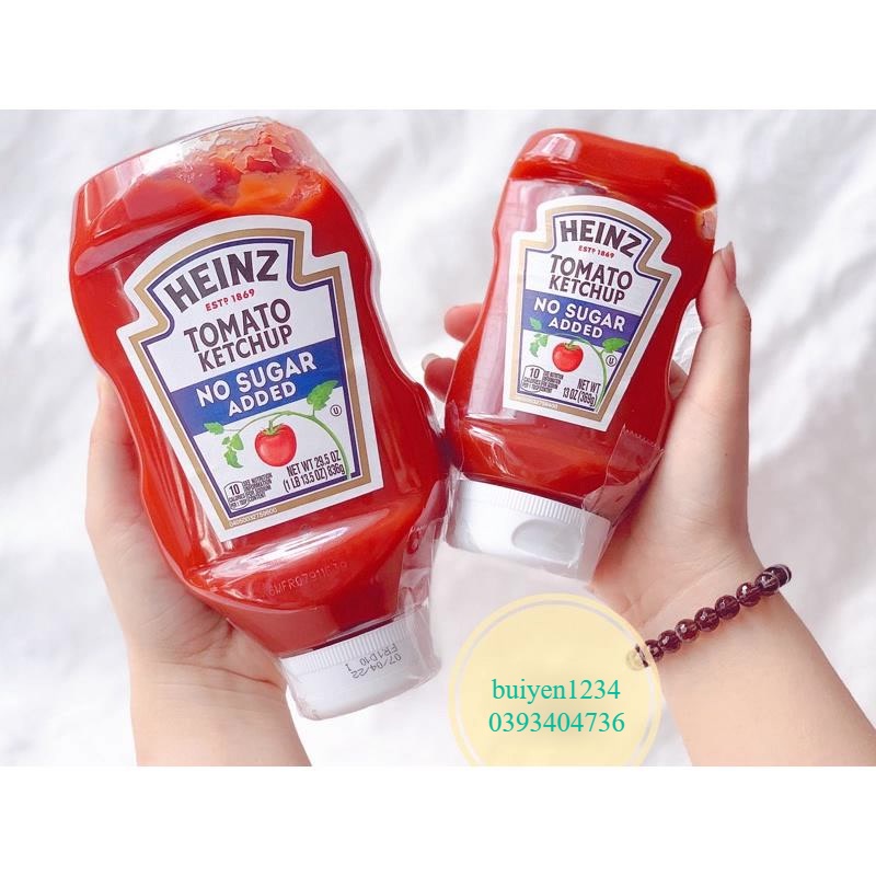 ( Size lớn) Tương cà - Ketchup Heinz không đường ít calo( eat clean, keto, ăn kiêng, tiểu đường)