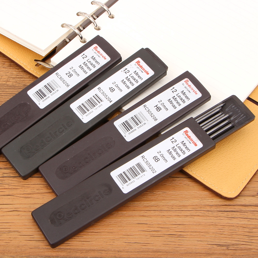 Hộp chì chì tự động 2.0mm Chì than chì HB / 2B / 4B / 6B Bút chì cơ học Vẽ chì nạp lại