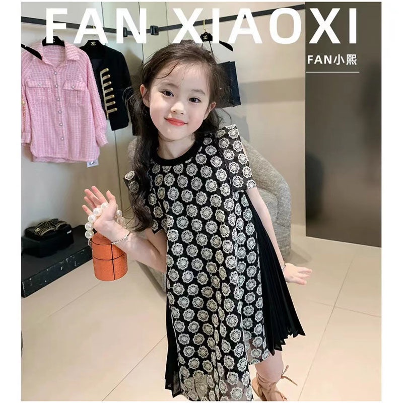 Đầm Công Chúa Mùa Hè Dáng Chữ A Cộc Tay In Họa Tiết Hoa Phong Cách Phương Tây Dễ Phối Đồ Cho Bé Gái