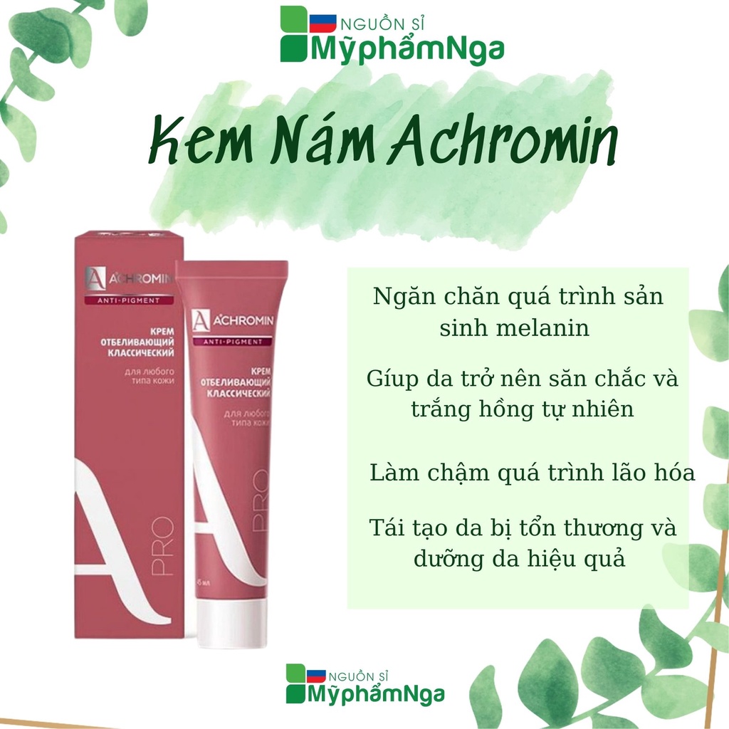 Kem Nám Achromin Anti-Pigmen mờ nám tàn nhang - Kem Achromin Nga 45ml