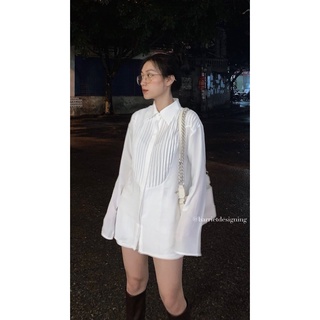 Áo sơ mi nữ trắng dâp li cổ đức lụa cao cấp Sammy Harriet