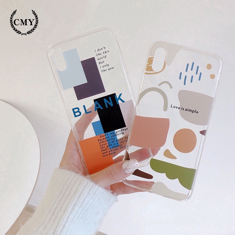 Ốp điện thoại họa tiết trừu tượng bình bầu trời và hình vuông cho iPhone11/11Pro 11pro Max X XR XS XS MAX 78 plus SE | BigBuy360 - bigbuy360.vn