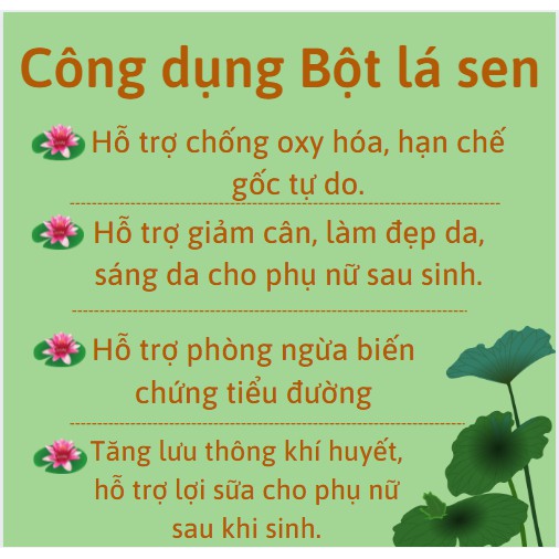 Bột lá sen thảo dược Thông Cát giúp đẹp da, giảm mụn, cấp ẩm cho da, mờ nám tàn nhang, giảm mỡ máu hiệu quả