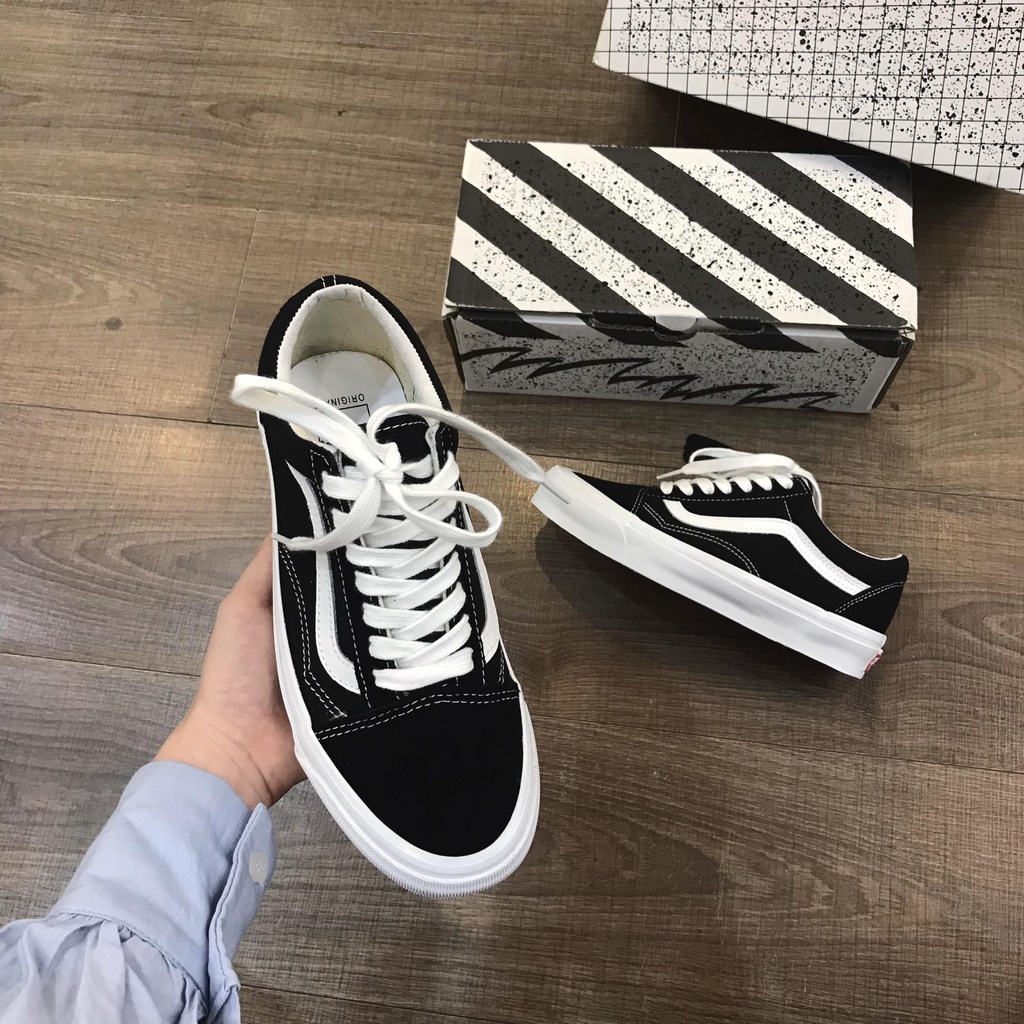 Giày vans nam nữ, giày vans đen old skool thời trang cao cấp full box