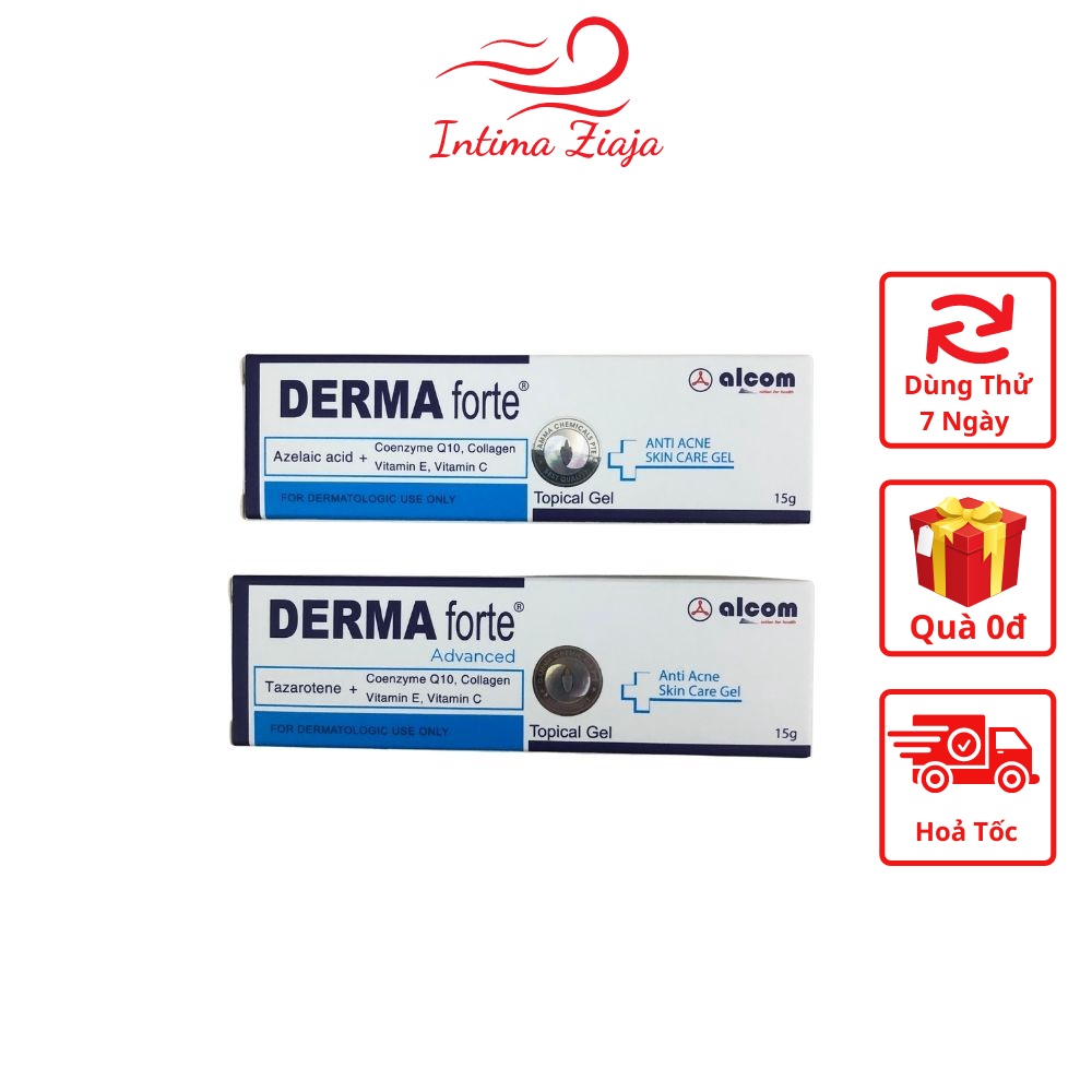 Derma Forte Gel Bản Thường &amp; Bản Advance - Kem Giảm Mụn Ngừa Thâm Trứng Cá, Mụn Ẩn, Mụn Đầu Đen 15g - Hàng Chính Hãng