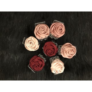 Kẹp càng cua hoa hồng lụa handmade ảnh thật